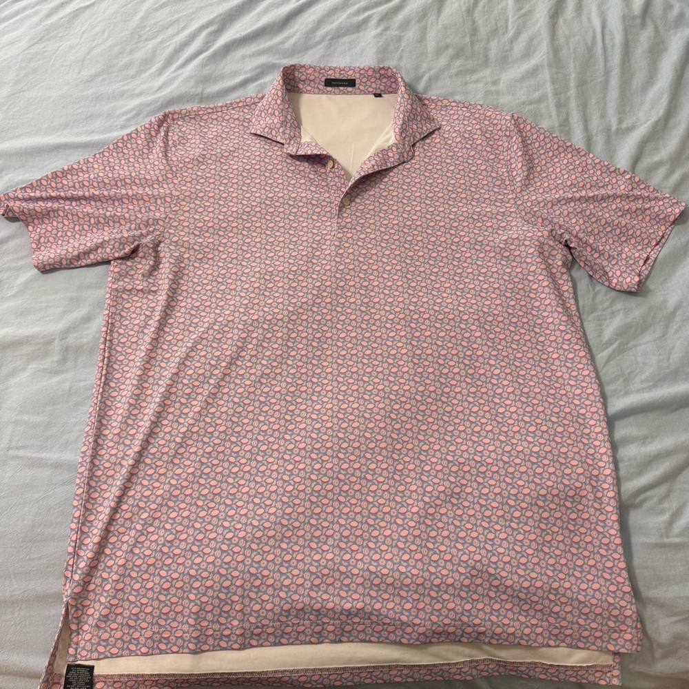 Men's Pink Lemon Patterned Polo Shirt
